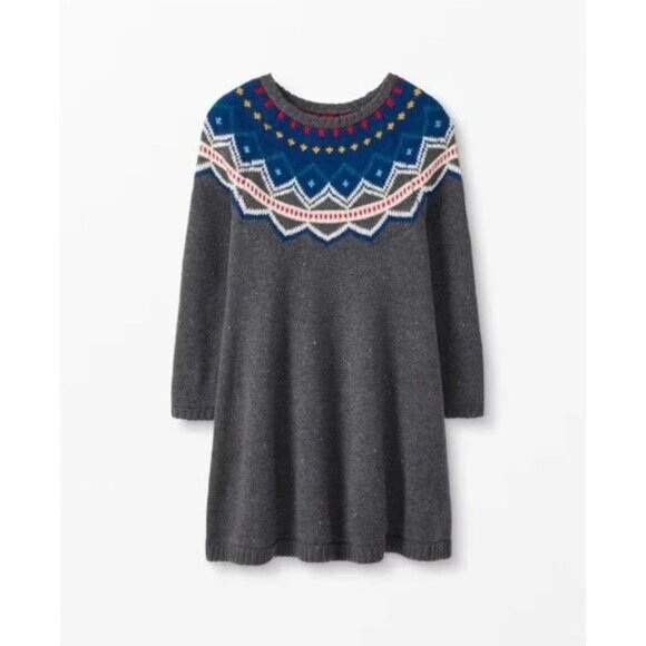 Hanna Andersson Fair Isle Knit Wool Blend Sweater Dress In Toddler US 3/90cm - Picture 1 of 10